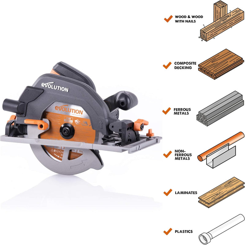 R185ccs Circular Saw with Tct Multi-Material Blade Cuts