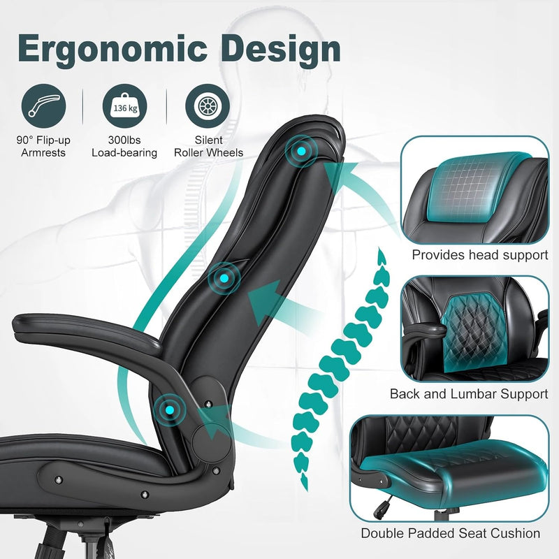 Executive Office Chair Ergonomic Desk with Lumbar Support