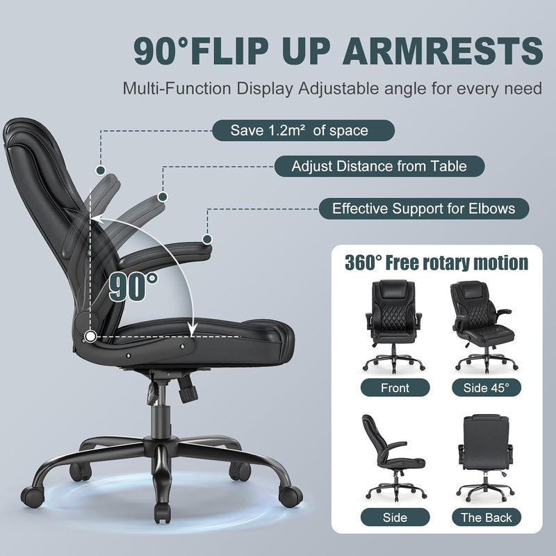 Executive Office Chair Ergonomic Desk with Lumbar Support