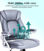 Executive Office Chair Ergonomic Desk with Padded Flip-Up