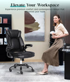 Executive Office Chair Ergonomic Desk with Padded Flip-Up
