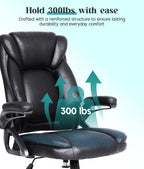 Executive Office Chair Ergonomic Desk with Padded Flip-Up