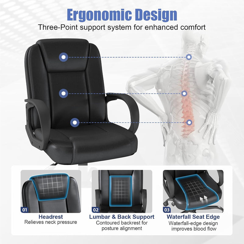 Executive Office Chair PU Leather Swivel Desk