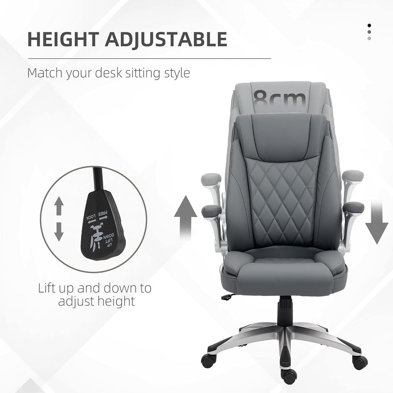 Executive Office Chair with Arms PU Leather Ergonomic