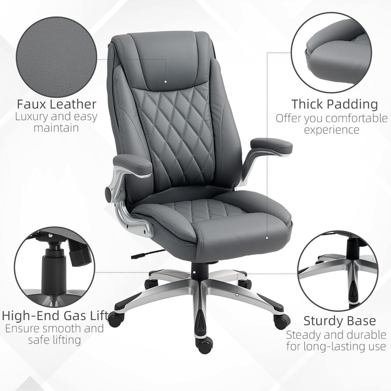 Executive Office Chair with Arms PU Leather Ergonomic