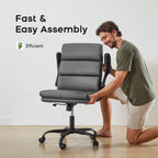 Executive Office Chair with Flip-Up Armrests 3-Stage Lumbar