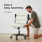 Executive Office Chair with Flip-Up Armrests 3-Stage Lumbar