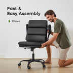 Executive Office Chair with Flip-Up Armrests 3-Stage Lumbar
