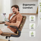 Executive Office Chair with Flip-Up Armrests 3-Stage Lumbar