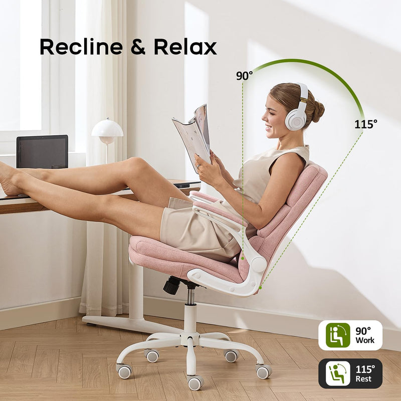 Executive Office Chair with Flip-Up Armrests 3-Stage Lumbar