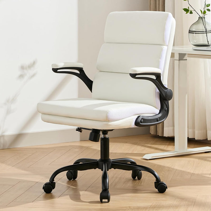 Executive Office Chair with Flip-Up Armrests 3-Stage Lumbar