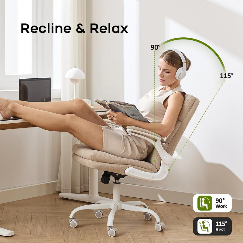 Executive Office Chair with Flip-Up Armrests 3-Stage Lumbar