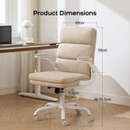 Executive Office Chair with Flip-Up Armrests 3-Stage Lumbar
