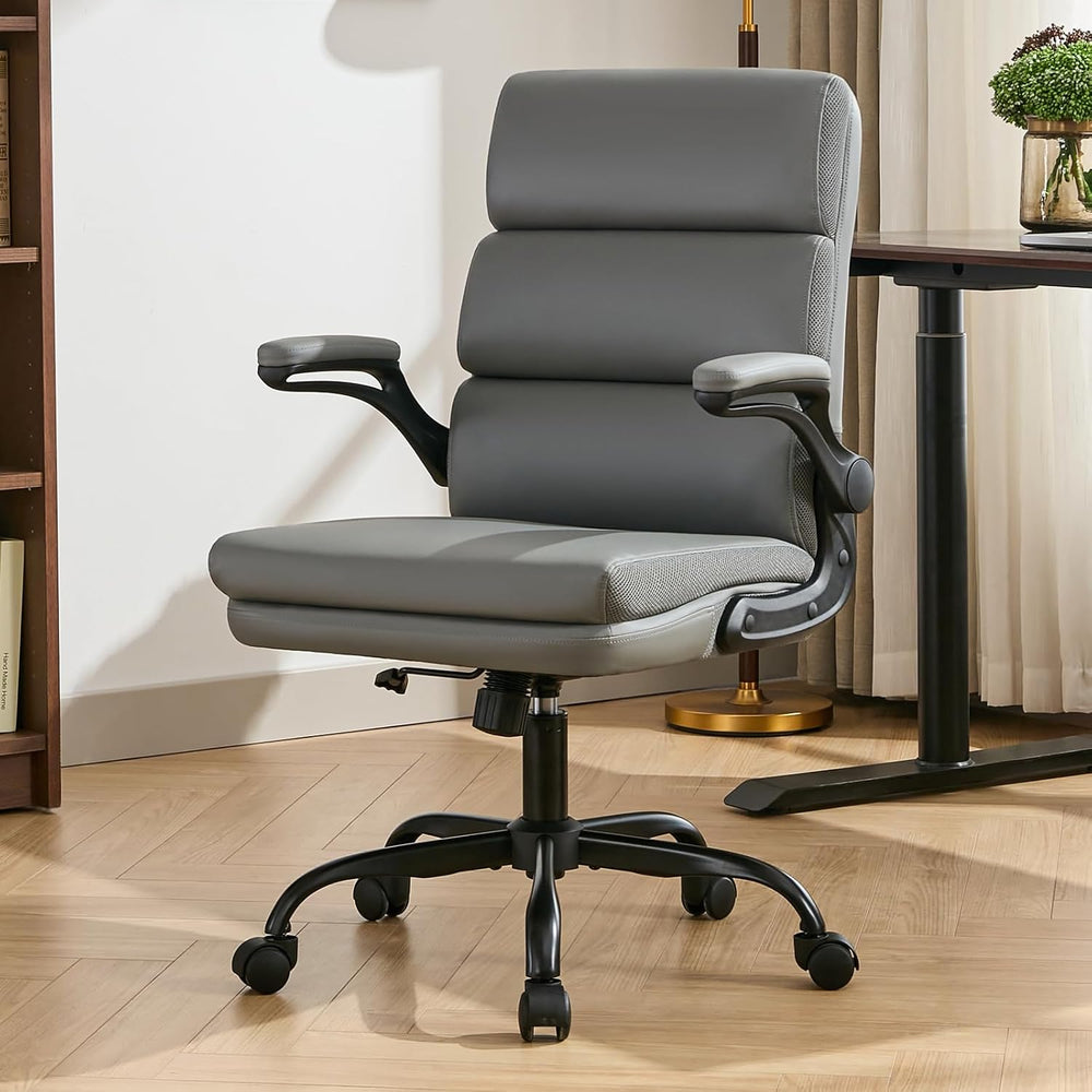 Executive Office Chair with Flip-Up Armrests 3-Stage Lumbar