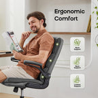 Executive Office Chair with Flip-Up Armrests 3-Stage Lumbar