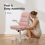 Executive Office Chair with Flip-Up Armrests 3-Stage Lumbar