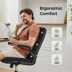 Executive Office Chair with Flip-Up Armrests 3-Stage Lumbar
