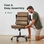 Executive Office Chair with Flip-Up Armrests 3-Stage Lumbar