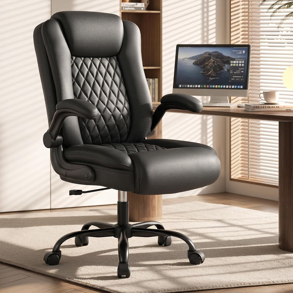 Executive Office Chair with Flip-Up Armrests 90- Adjustable