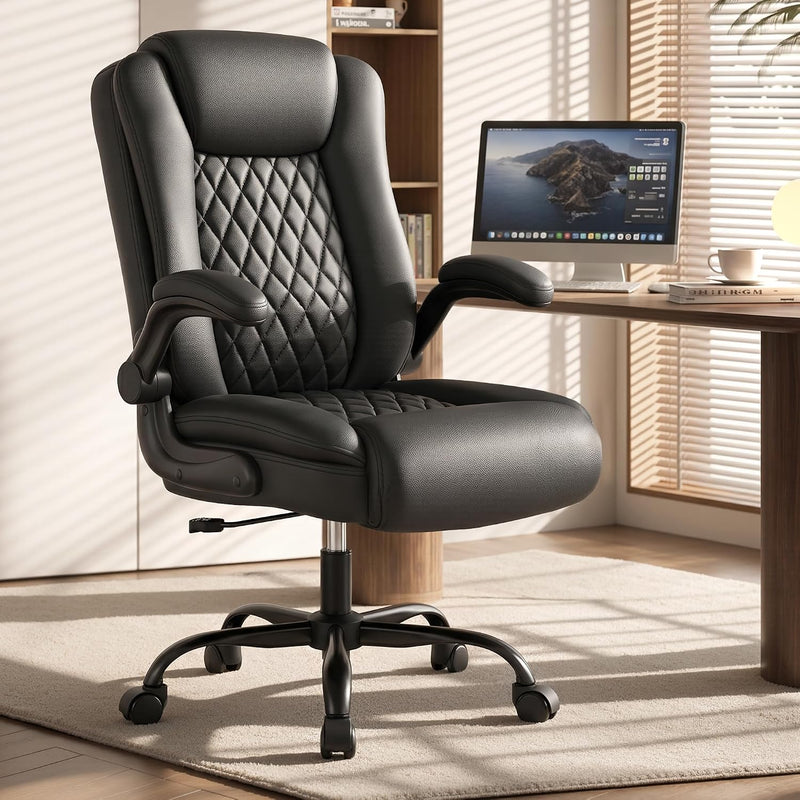 Executive Office Chair with Flip-Up Armrests 90- Adjustable