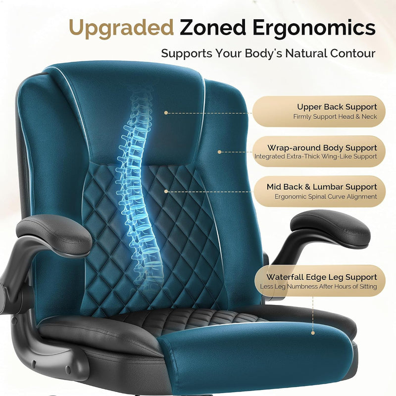 Executive Office Chair with Flip-Up Armrests 90- Adjustable