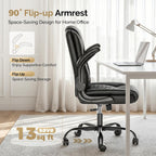 Executive Office Chair with Flip-Up Armrests 90- Adjustable