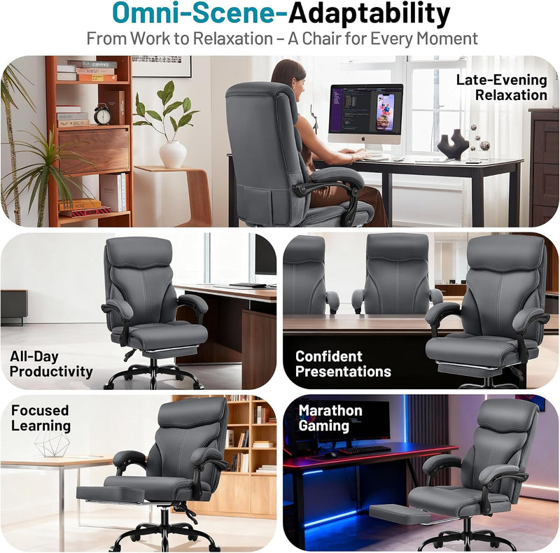 Executive Office Chair with Footrest Armrests 180KG