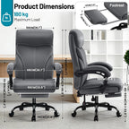 Executive Office Chair with Footrest Armrests 180KG