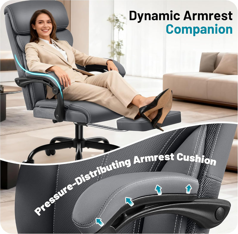 Executive Office Chair with Footrest Armrests 180KG