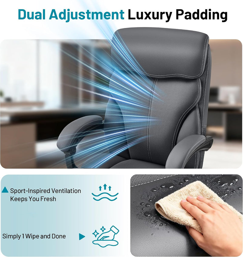 Executive Office Chair with Footrest Armrests 180KG