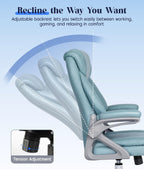 Executive Office Chair with Padded Flip-Up Armrests Height