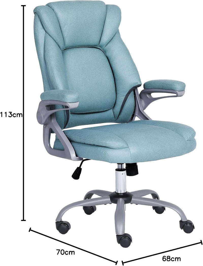 Executive Office Chair with Padded Flip-Up Armrests Height