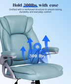 Executive Office Chair with Padded Flip-Up Armrests Height