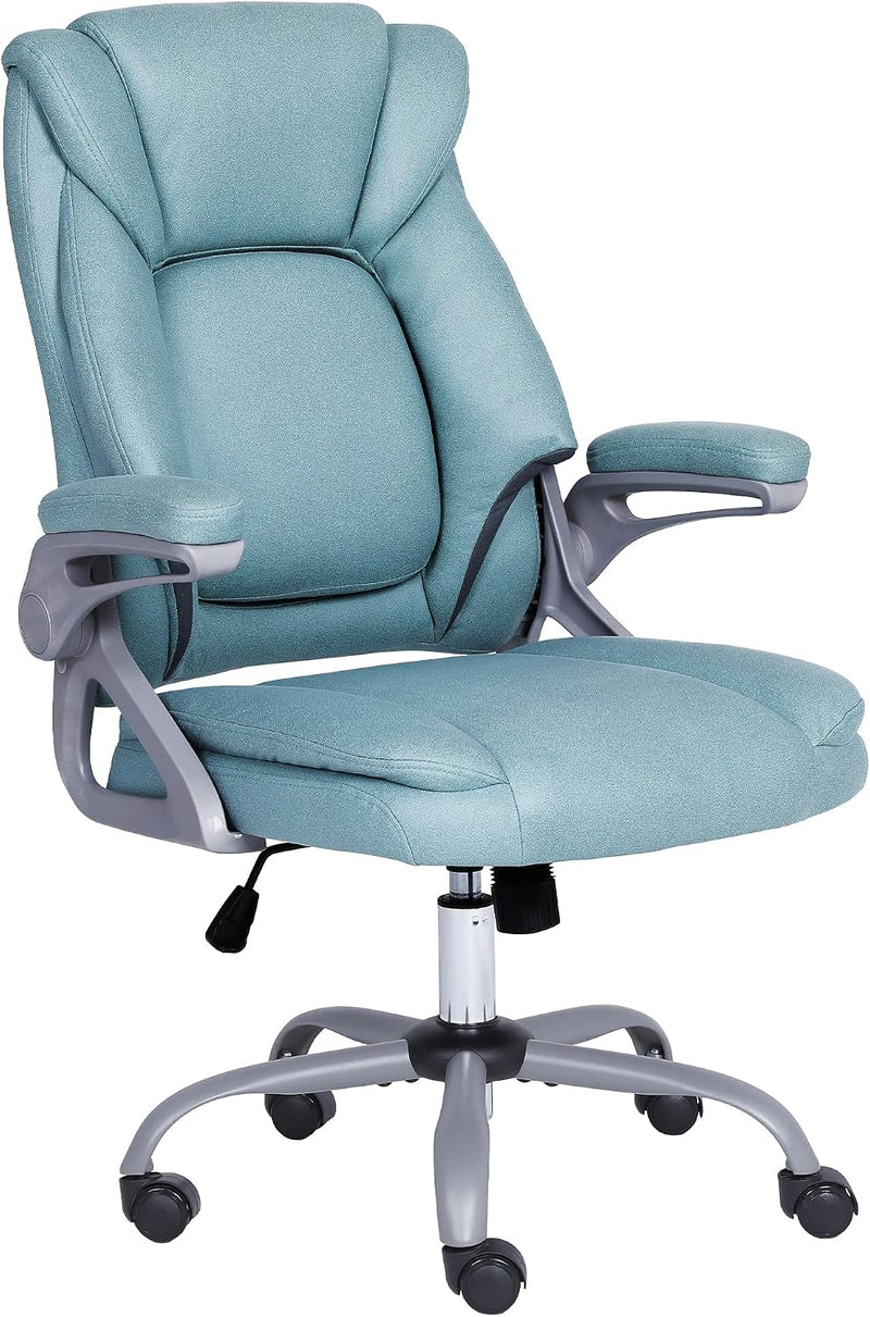 Executive Office Chair with Padded Flip-Up Armrests Height