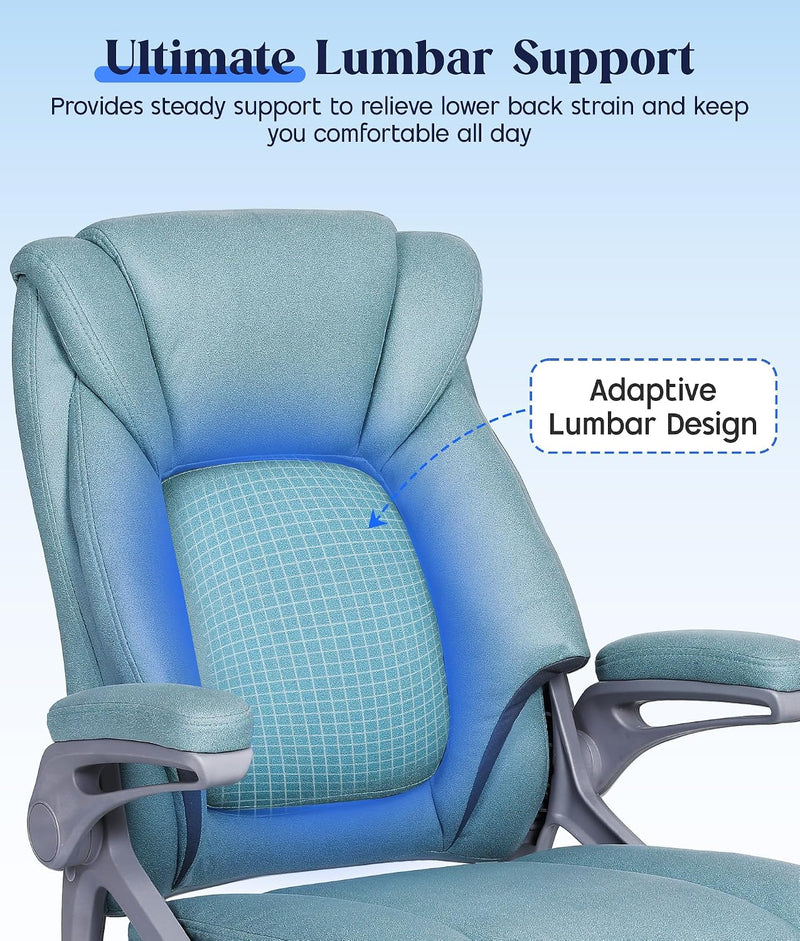 Executive Office Chair with Padded Flip-Up Armrests Height
