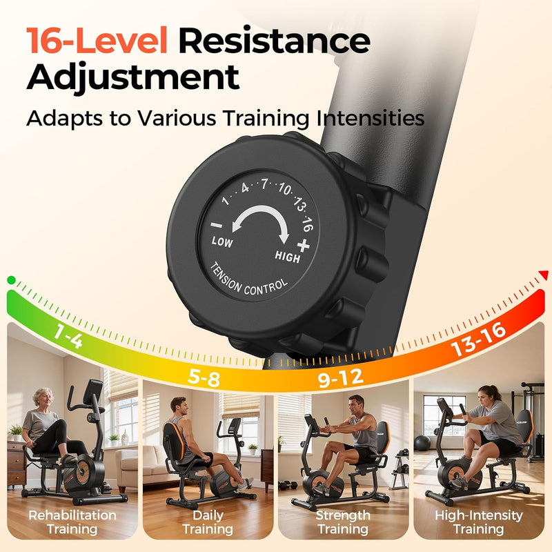 Exercise Bike 16-Level Resistance 160KG Capacity