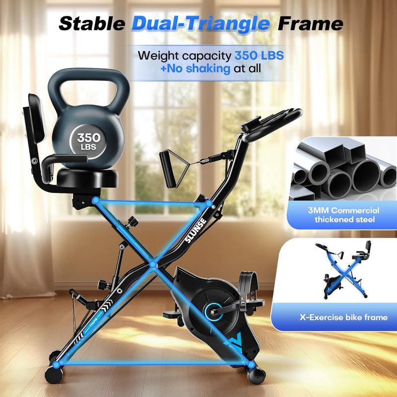 Exercise Bike 5-In-1 Quiet Folding Bikes for Home