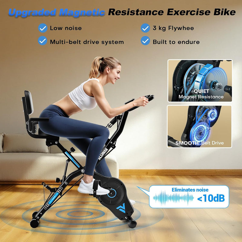 Exercise Bike 5-In-1 Quiet Folding Bikes for Home