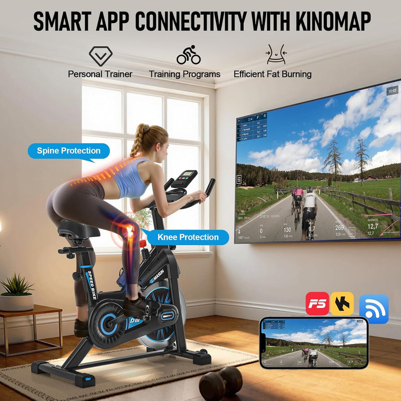 Exercise Bike Professional Spin with Super Quiet Magnetic