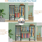 Expandable Wardrobe and Closet Organiser Freestanding Clothes