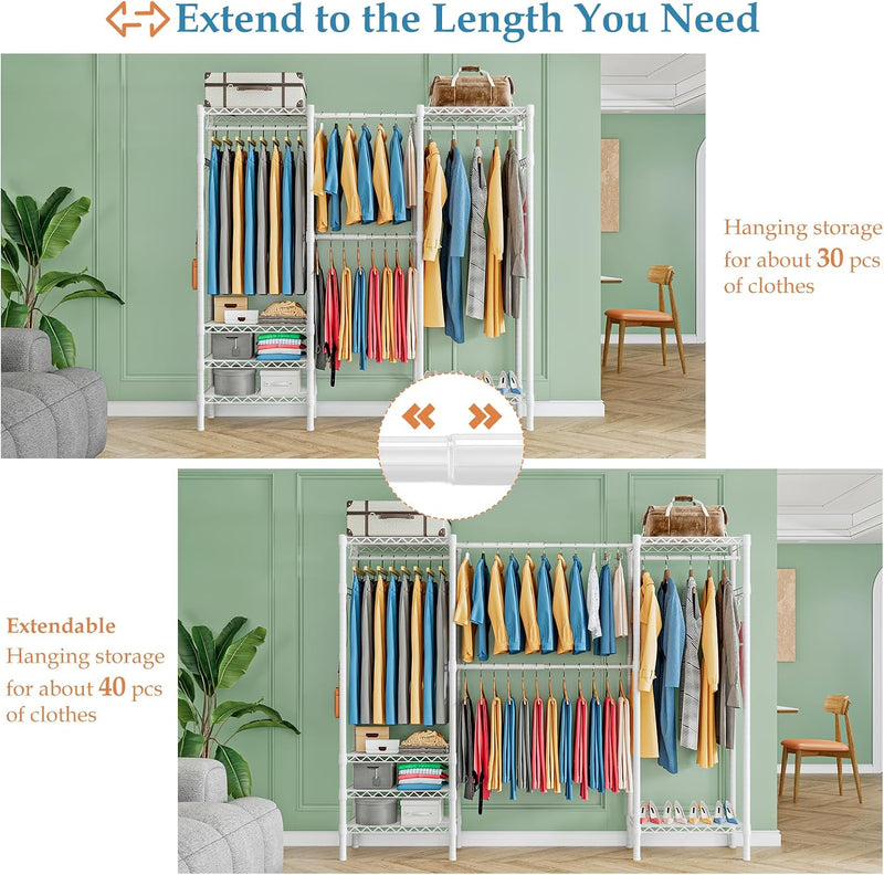 Expandable Wardrobe and Closet Organiser Freestanding Clothes