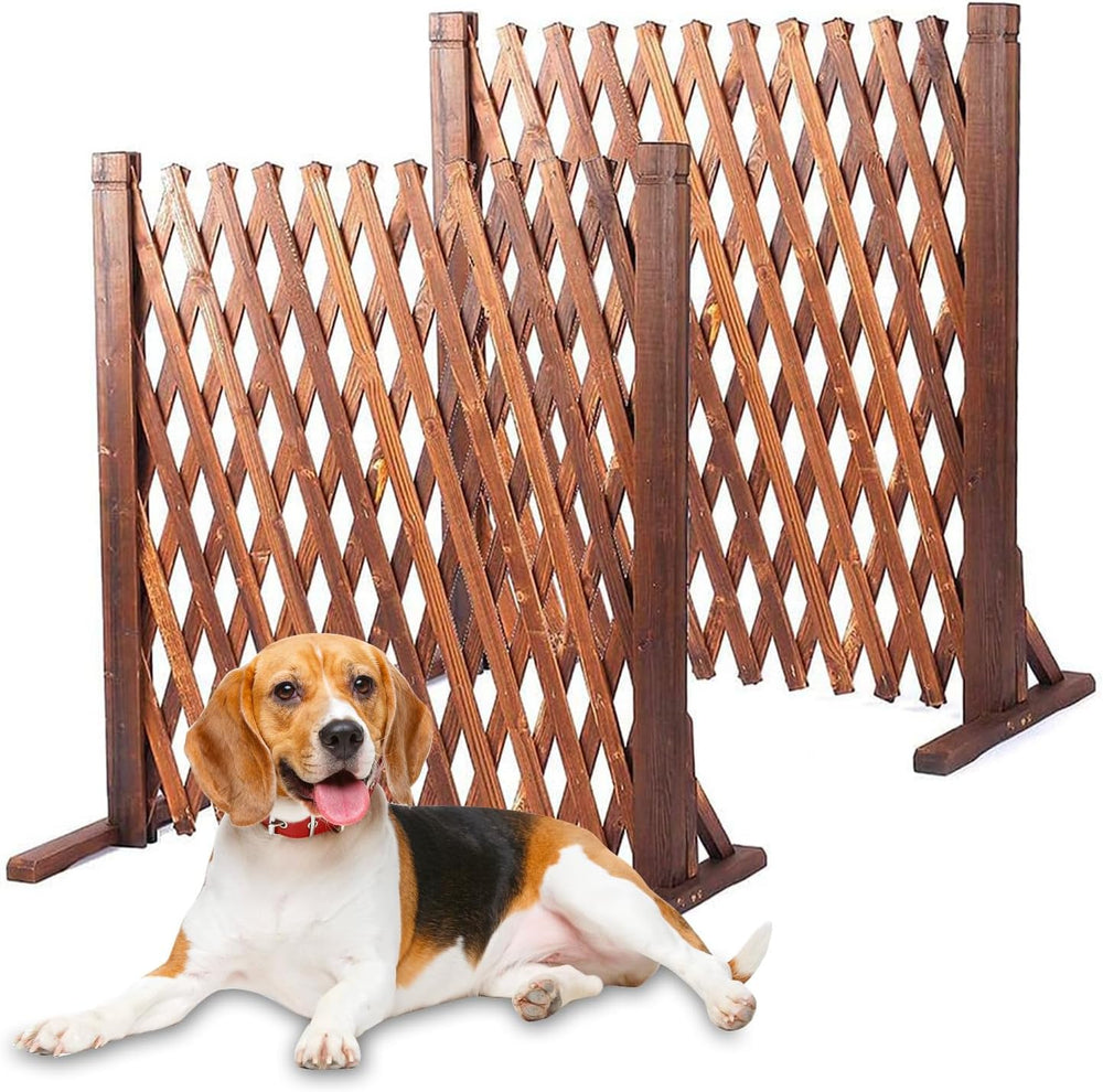 Expanding Fence Panels Pair Wooden Trellis Fencing Expandable