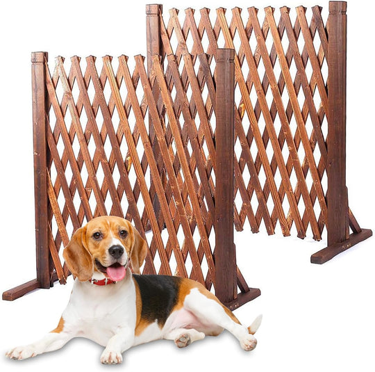 Expanding Fence Panels Pair Wooden Trellis Fencing Expandable