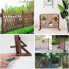Expanding Fence Panels Pair Wooden Trellis Fencing Expandable