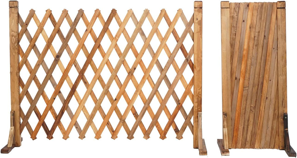 Expanding Trellis Fence Panels Garden Wood Extendable Length (2Pack)