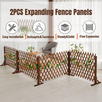 Expanding Trellis Fence Panels Garden Wood Extendable Length (2Pack)