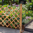 Expanding Trellis Fence Panels Garden Wood Extendable Length (2Pack)