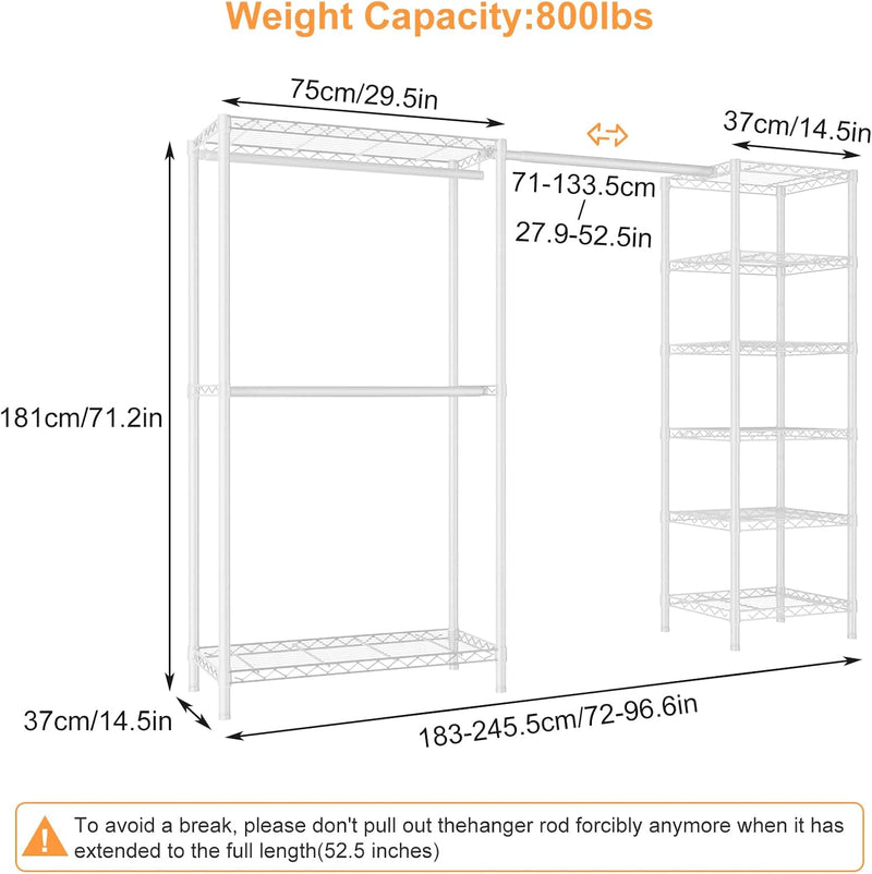 Extendable Clothes Rails Coat Racks for Hanging Length