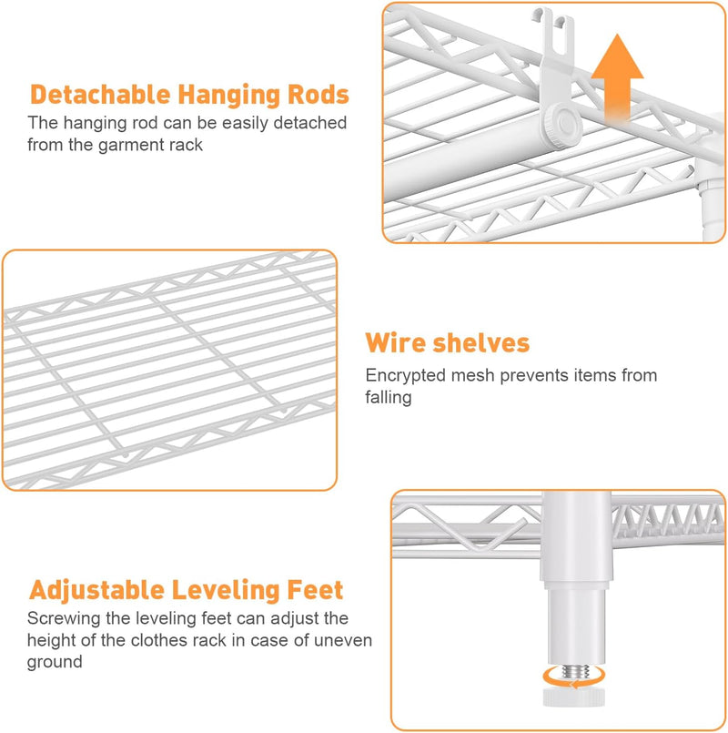 Extendable Clothes Rails Coat Racks for Hanging Length