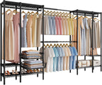 Extendable Clothes Rails with Pull-Out Baskets Length 98-115